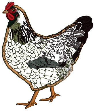 Brown Hen Applique Machine Embroidery Digitized Design Pattern