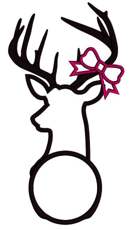 Buck Deer With Bow and Cirlce Hunting Applique Machine Embroidery Digitized Design Pattern