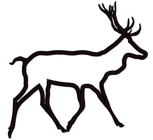 Buck Hunting Deer Applique Machine Embroidery Design Digitized Pattern