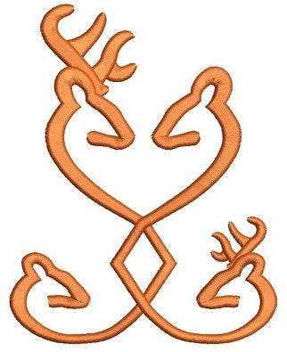 Buck and doe with two kids boy and girl machine embroidery filled digitized design pattern - Instant Download -4x4 , 5x7, and 6x10 hoops