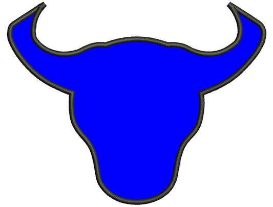 Bull Head Applique Machine Embroidery Animal Digitized Design Pattern