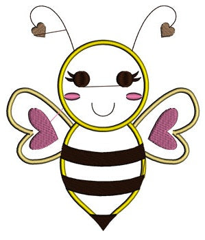Bumble Bee Applique Machine Embroidery Design Instant Download comes in three sizes to fit 4x4 , 5x7, and 6x10 hoops
