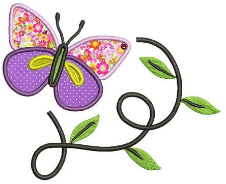 Butterfly Applique Embroidery Design