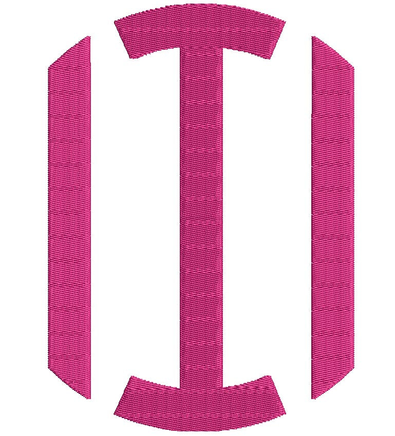 Circle Monogram Machine Embroidery Large Font 5 6 7 inches