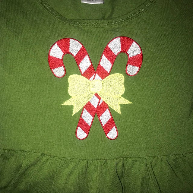 Candy Cane Christmas Filled Machine Embroidery Digitized Design Pattern