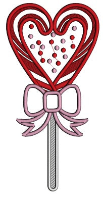 Candy Cane Heart Applique Machine Embroidery Design Digitized Pattern