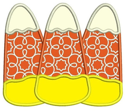 Candy Corn Halloween Applique Machine Embroidery Digitized Design Pattern - Instant Download - 4x4 , 5x7, and 6x10