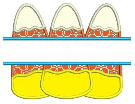 Candy Corn Halloween Split Applique Machine Embroidery Digitized Design Pattern - Instant Download - 4x4 , 5x7, and 6x10