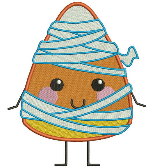 Candy Corn Mummy Halloween Filled Machine Embroidery Digitized Design Pattern