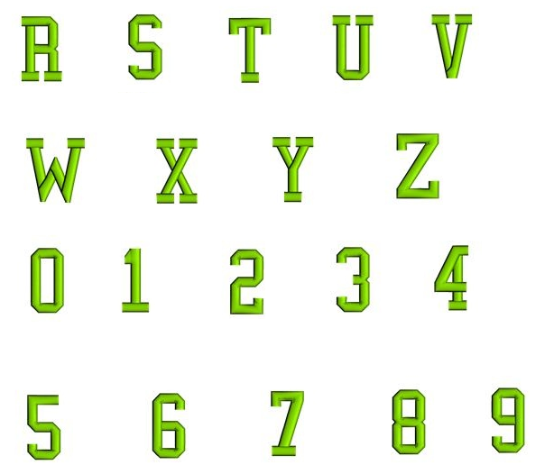 Caps Font Machine Embroidery Font Upper Case 1 2 3 inches