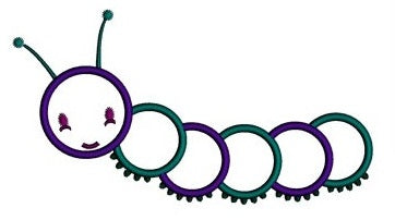 Caterpillar Applique Machine Embroidery Digitized Design Design Pattern - Instant Download - 4x4 , 5x7, and 6x10 -hoops