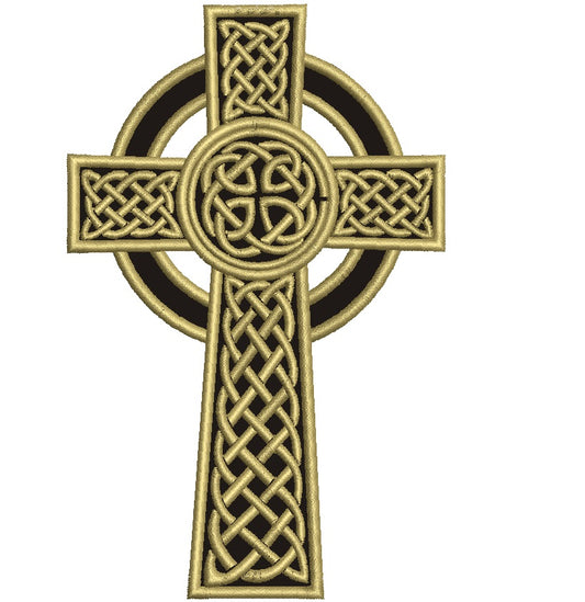 Celtic Cross Applique Machine Embroidery Design Digitized Pattern