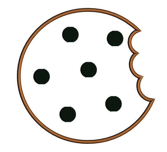 Chocolate Cookie Applique Machine Embroidery Digitized Design Pattern