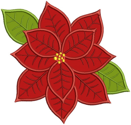 Christmas Flower Applique Machine Embroidery Design Digitized Pattern