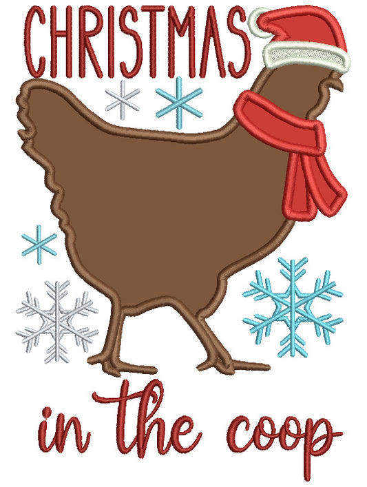 Christmas In The Coop Applique Machine Embroidery Design Digitized Pattern