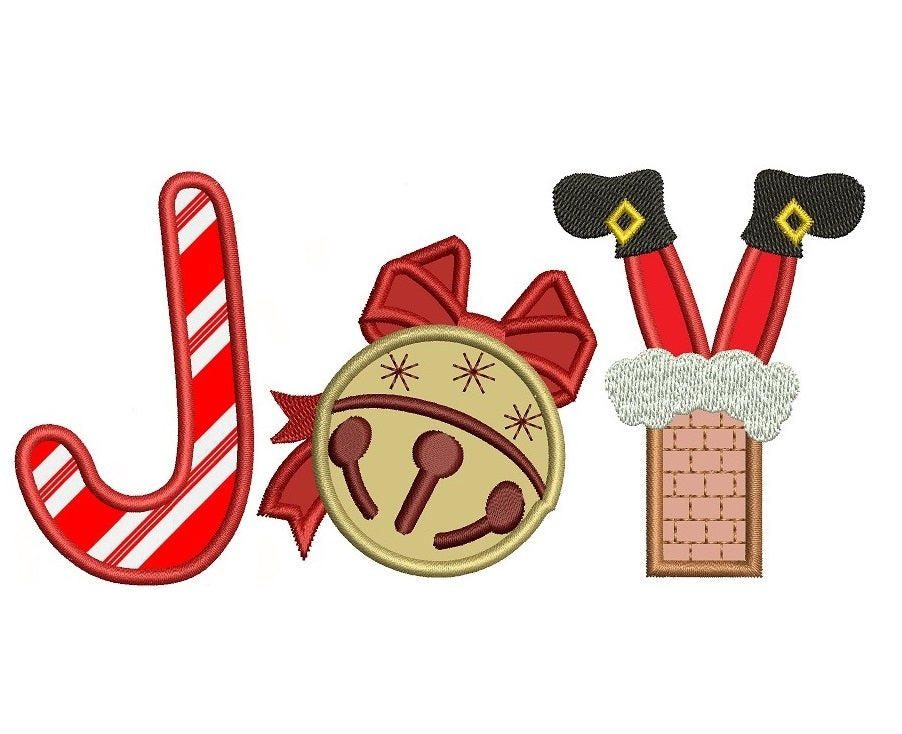 Christmas Joy Applique Machine Embroidery Digitized Design Pattern