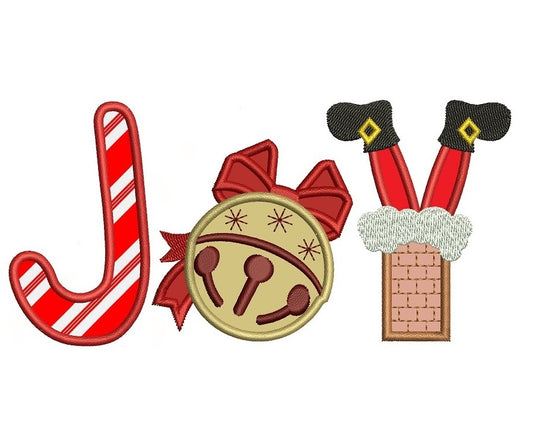 Christmas Joy Applique Machine Embroidery Digitized Design Pattern
