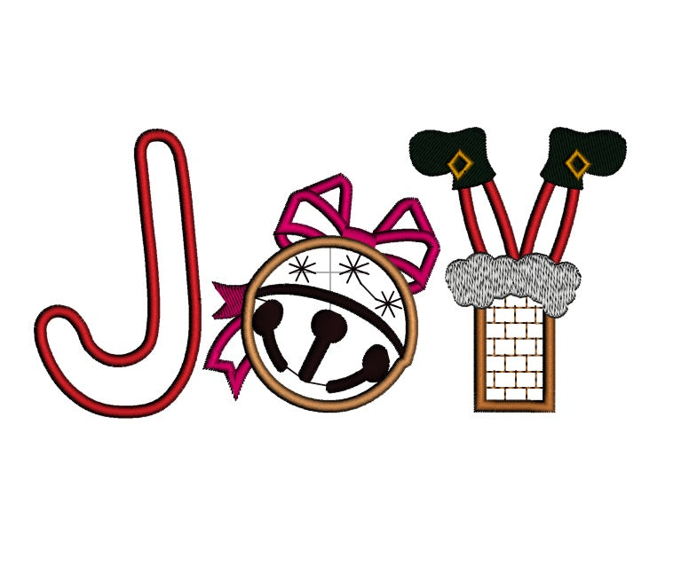 Christmas Joy Applique Machine Embroidery Digitized Design Pattern