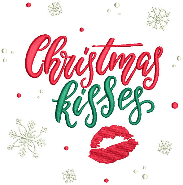 Christmas Kisses Filled Machine Embroidery Design Digitized Pattern