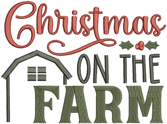 Christmas On The Farm Filled Machine Embroidery Design Digitized Pattern