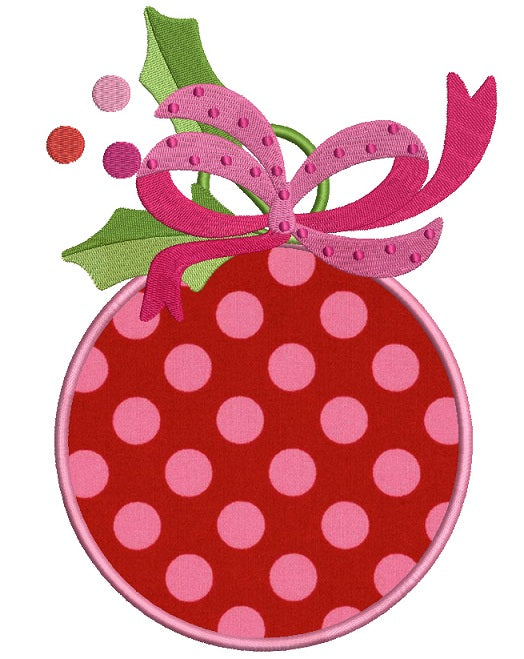 Christmas Tree Ornament With Outline Applique Machine Embroidery Design Digitized Pattern