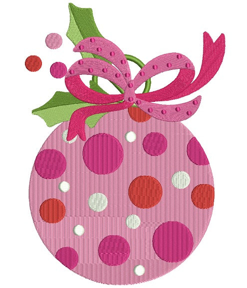 Christmas Tree Ornament With Outline Filled Machine Embroidery Design Digitized Pattern