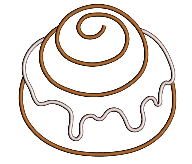 Cinnamon Roll Applique Machine Embroidery Digitized Design Pattern