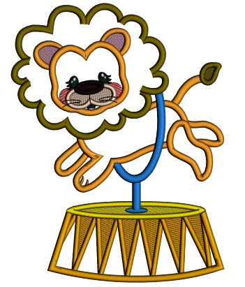 Circus Lion Jumping Through The Hoop Applique Machine Embroidery Design Digitized Pattern