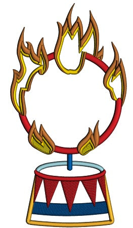 Circus Fire Ring Applique Machine Embroidery Design Digitized Pattern