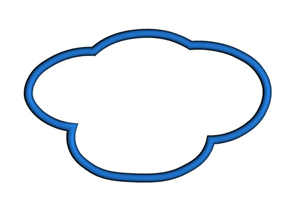 Cloud Applique Machine Embroidery Digitized Design Pattern