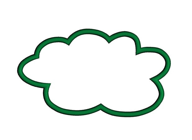 Cloud Callout Applique Machine Embroidery Digitized Design Pattern