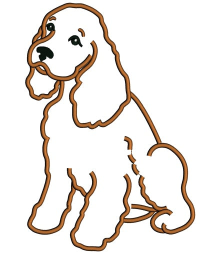 Cocker Spaniel Applique Machine Embroidery Digitized Design Pattern