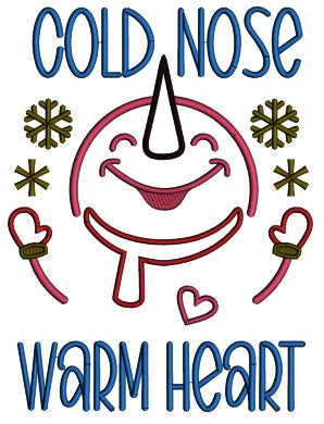 Cold Nose Warm Heart Christmas Applique Machine Embroidery Design Digitized Pattern