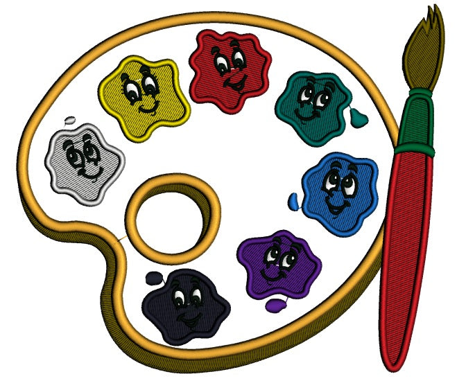 Color Palette With Seven Colors Applique Machine Embroidery Design Digitized Pattern