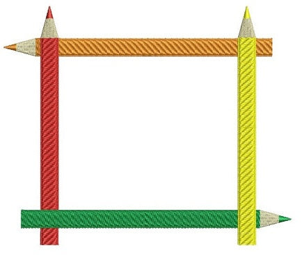 Colored Pencils School Machine Embroidery Filled Digitized Design Pattern -Instant Download- 4x4,5x7,6x10