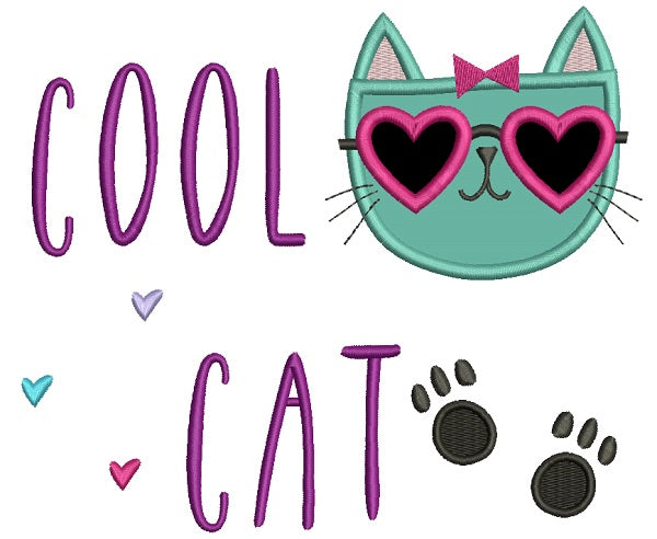 Cool Cat Feet Applique Machine Embroidery Design Digitized Pattern