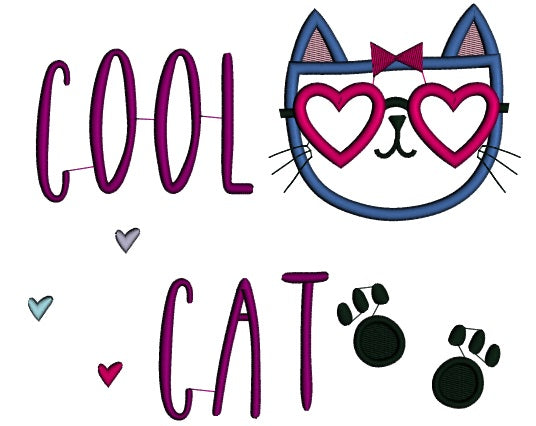 Cool Cat Feet Applique Machine Embroidery Design Digitized Pattern