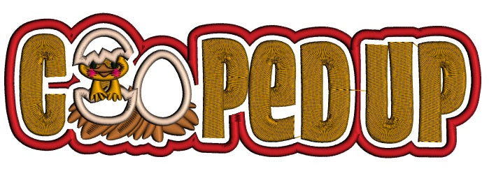 Cooped Up Little Chick Applique Machine Embroidery Digitized Design Pattern