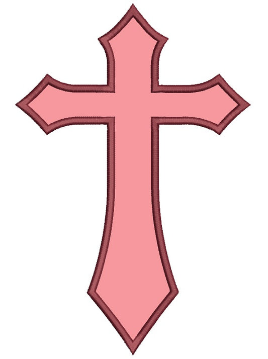 Cross Religious Catholic or Christian Applique Machine Embroidery Digitized Design Pattern