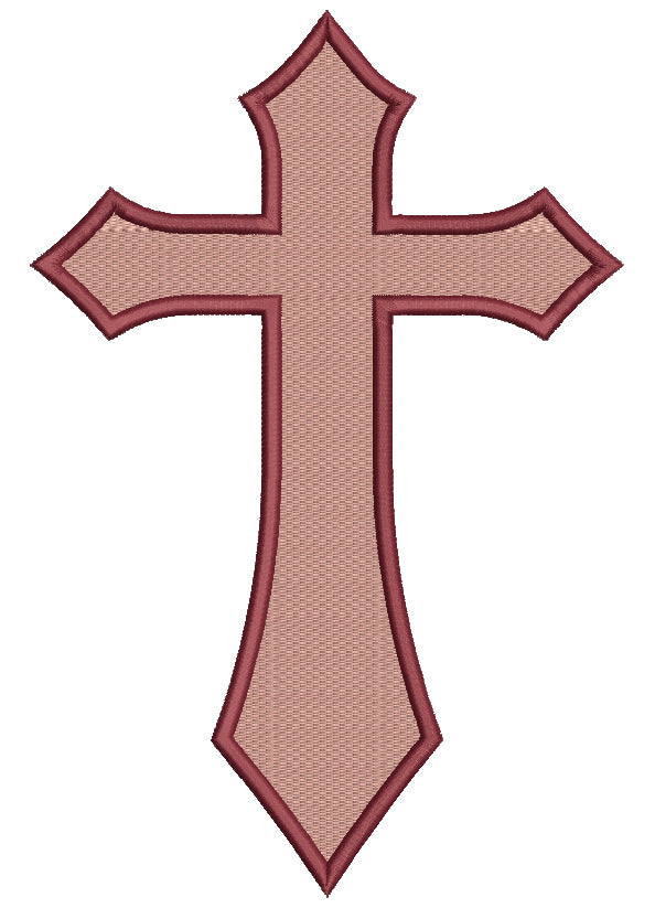 Cross Religious Catholic or Christian Filled Machine Embroidery Digitized Design Pattern