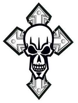 Cross Skull Applique Digitized Machine Embroidery Design Pattern - Instant Download - 4x4 , 5x7, 6x10