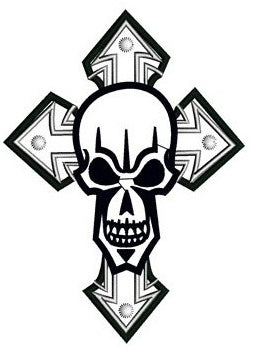 Cross Skull Applique Digitized Machine Embroidery Design Pattern - Instant Download - 4x4 , 5x7, 6x10