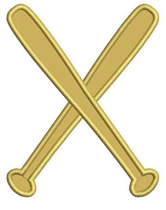 Crossed Baseball Bats Applique Machine Embroidery Digitized Design Pattern - Instant Download - 4x4 , 5x7, 6x10