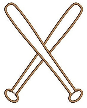 Crossed Baseball Bats Applique Machine Embroidery Digitized Design Pattern - Instant Download - 4x4 , 5x7, 6x10