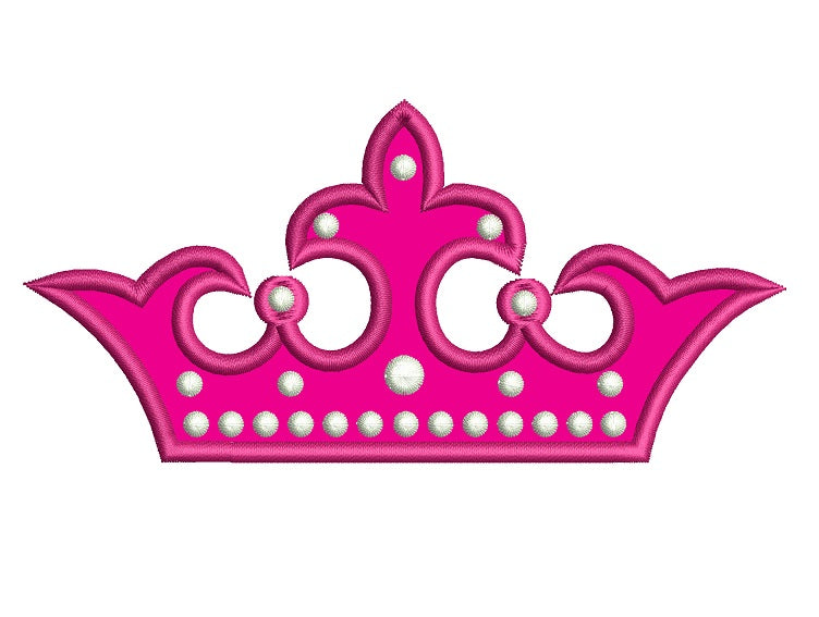 Crown Applique Machine Embroidery Digitized Design Pattern - Instant Download