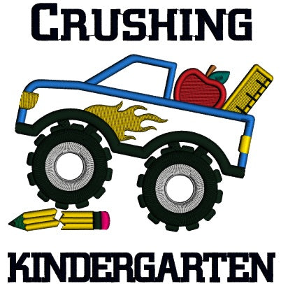 Crushing Kindergarten School Applique Machine Embroidery Design Digitized Pattern