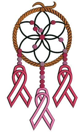 Cure Breast Cancer Dream Catcher Applique Machine Embroidery Design Digitized Pattern