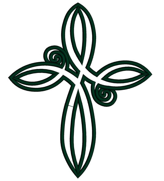 Curly Celtic Knot Applique Machine Embroidery Digitized Design Pattern
