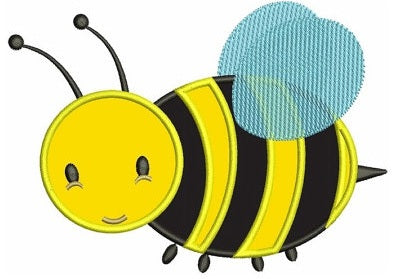 Cute Bumble Bee Applique Machine Embroidery Design Pattern - Instant Download - comes in three sizes to fit 4x4 , 5x7, and 6x10 hoops