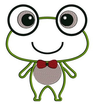 Cute Frog Applique Machine Embroidery Digitized Design Pattern - Instant Download - 4x4 , 5x7, and 6x10 -hoops